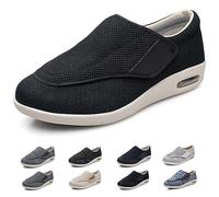 GYCS Extra Wide Width Shoes Women Men Orthopedic Diabetic Shoes with Memory Foam Adjustable Walking Sneaker for Plantar Fasciitis Orthopedic Footwear,Black,40EU/Lable42