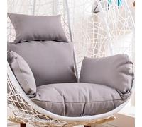 GYCS Hanging Chair Cushion, Swing Egg Chair Replacement Cushion, Washable Rocking Chair Cushion Patio Hanging Egg Chair Pad, Soft Indoor Outdoor Furniture Recliner Cushion,light gray