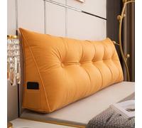 GYCS Headboard Pillow, King Size Triangular Bedside Cushion, Triangle Pillow,Wedge Pillow,Headboard Cushion Wedge Backrest Support Cushion for Bed Sofa Rest Book Reading,Orange,150 * 50 * 20cm