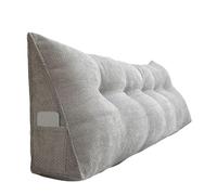 GYCS Headboards for Beds Lumbar Bed Pillow Reading Backrest Cushion Triangular Wedge Bed Pillow with Side Pocket Large Backrest Cushion for Bed Sofa Relaxing Reading,light gray,180 * 20 * 50cm