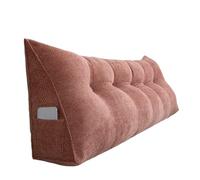 GYCS Headboards for Beds Lumbar Bed Pillow Reading Backrest Cushion Triangular Wedge Bed Pillow with Side Pocket Large Backrest Cushion for Bed Sofa Relaxing Reading,light red,150 * 20 * 50cm