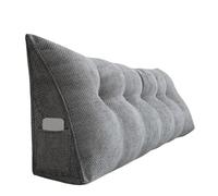 GYCS Headboards for Beds Lumbar Bed Pillow Reading Backrest Cushion Triangular Wedge Bed Pillow with Side Pocket Large Backrest Cushion for Bed Sofa Relaxing Reading,dark gray,150 * 20 * 50cm