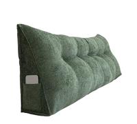 GYCS Headboards for Beds Lumbar Bed Pillow Reading Backrest Cushion Triangular Wedge Bed Pillow with Side Pocket Large Backrest Cushion for Bed Sofa Relaxing Reading,twilight green,180 * 20 * 50cm