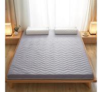 GYCS Japanese Floor Mattress, Roll Up King Size Mattress Floor Bed, 5 Cm Thick Futon Mattress Tatami Mat Sleeping Pad, Foldable Roll Up Mattress for Lounger Bed Dorm Camping,gray,180x200cm