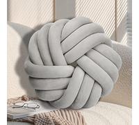 GYCS Knotted Pillow Cushion Soft Plush Knot Ball Pillow Waist Back Cushion Home Decorative Throw Pillow for Sofa Bed,gray B,35cm
