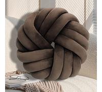GYCS Knotted Pillow Cushion Soft Plush Knot Ball Pillow Waist Back Cushion Home Decorative Throw Pillow for Sofa Bed,brown,42cm