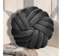 GYCS Knotted Pillow Cushion Soft Plush Knot Ball Pillow Waist Back Cushion Home Decorative Throw Pillow for Sofa Bed,gray A,35cm