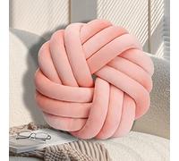 GYCS Knotted Pillow Cushion Soft Plush Knot Ball Pillow Waist Back Cushion Home Decorative Throw Pillow for Sofa Bed,pink A,35cm