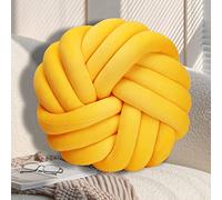 GYCS Knotted Pillow Cushion Soft Plush Knot Ball Pillow Waist Back Cushion Home Decorative Throw Pillow for Sofa Bed,yellow B,30cm