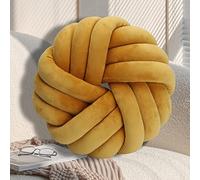 GYCS Knotted Pillow Cushion Soft Plush Knot Ball Pillow Waist Back Cushion Home Decorative Throw Pillow for Sofa Bed,chocolate,35cm