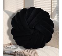 GYCS Knotted Pillow Cushion Soft Plush Knot Ball Pillow Waist Back Cushion Home Decorative Throw Pillow for Sofa Bed,black,30cm
