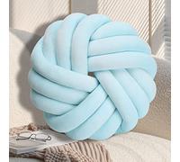 GYCS Knotted Pillow Cushion Soft Plush Knot Ball Pillow Waist Back Cushion Home Decorative Throw Pillow for Sofa Bed,light blue,42cm
