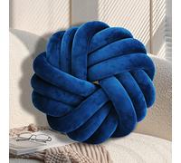 GYCS Knotted Pillow Cushion Soft Plush Knot Ball Pillow Waist Back Cushion Home Decorative Throw Pillow for Sofa Bed,sapphire blue,35cm