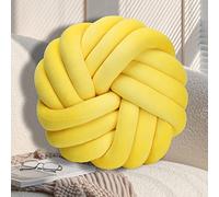 GYCS Knotted Pillow Cushion Soft Plush Knot Ball Pillow Waist Back Cushion Home Decorative Throw Pillow for Sofa Bed,yellow A,42cm
