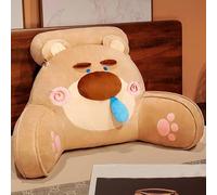 GYCS Lumbar Support Cushion, Reading Pillow for Bed Adult, Reading Pillows, Cuddle Cushion, Bedside Cushion Soft Detachable Reading Back Support Rest Pillow for Watching TV,brown bear,75x50cm