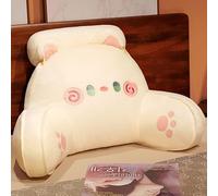 GYCS Reading Pillow for Bed Adult, Bed Chair Pillow, Backrest Pillow, Backrest Pillow for Bed, Cuddle Cushion for Kids, Bed Backrest Pillows with Neck Arm Back Support Pillow,white cat,75x50cm