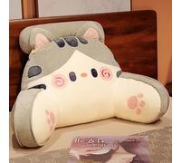 GYCS Reading Pillow for Bed Adult, Bed Chair Pillow, Backrest Pillow, Backrest Pillow for Bed, Cuddle Cushion for Kids, Bed Backrest Pillows with Neck Arm Back Support Pillow,Gray cat,75x50cm