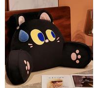 GYCS Reading Pillow for Bed Adult, Bed Chair Pillow, Backrest Pillow, Backrest Pillow for Bed, Cuddle Cushion for Kids, Bed Backrest Pillows with Neck Arm Back Support Pillow,black cat,65x40cm
