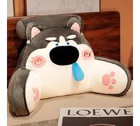 GYCS Reading Pillow for Bed Adult, Bed Chair Pillow, Backrest Pillow, Backrest Pillow for Bed, Cuddle Cushion for Kids, Bed Backrest Pillows with Neck Arm Back Support Pillow,husky,65x40cm