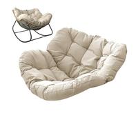 GYCS Rocking Chairs for Adults with Waterproof, Swing Egg Chair Replacement Cushion, Soft Patio Hanging Chair Cushion Pad, Comfortable for Swing Chairs Cushions,offwhite,125 x135cm