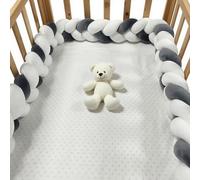 GYCS Ultra-Soft Knotted Pregnancy Pillow Braided Pillows Knotted Toddler Bed Guard Rail Knot Cushion Cotton Bed Set All Round Braided Protector for Room Bed,A17,300cm