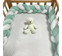 GYCS Ultra-Soft Knotted Pregnancy Pillow Braided Pillows Knotted Toddler Bed Guard Rail Knot Cushion Cotton Bed Set All Round Braided Protector for Room Bed,A07,450cm