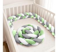 GYCS Ultra-Soft Knotted Pregnancy Pillow Braided Toddler Bed Guard Rail Knot Cushion Cotton Bed Set All Round Protector Suitable for Home Bedroom Decor Fits All Bed Types,A05,150cm