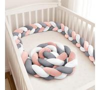 GYCS Ultra-Soft Knotted Pregnancy Pillow Braided Toddler Bed Guard Rail Knot Cushion Cotton Bed Set All Round Protector Suitable for Home Bedroom Decor Fits All Bed Types,A02,100cm