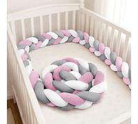 GYCS Ultra-Soft Knotted Pregnancy Pillow Braided Toddler Bed Guard Rail Knot Cushion Cotton Bed Set All Round Protector Suitable for Home Bedroom Decor Fits All Bed Types,A01,200cm