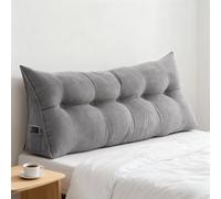 GYCS Wedge Pillow Support Cushion,Large Wedge Back Pillows, Headboard Triangular Rest Reading Pillow, Lumbar Support Cushion Waist Backrest, Reading Pillow,Grey,200 * 50 * 20cm