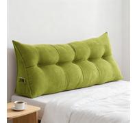 GYCS Wedge Pillow Support Cushion,Large Wedge Back Pillows, Headboard Triangular Rest Reading Pillow, Lumbar Support Cushion Waist Backrest, Reading Pillow,Green,100 * 50 * 20cm