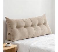GYCS Wedge Pillow Support Cushion,Large Wedge Back Pillows, Headboard Triangular Rest Reading Pillow, Lumbar Support Cushion Waist Backrest, Reading Pillow,Light beige gray,150 * 50 * 20cm