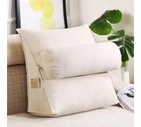 GYCS Wedge Pillow Triangle Pillow, Flex Back Support Adjustable Back Wedge Cushion,Back Support Cushion,Support Pillow, Reading Pillow for Books, Gaming Or Watching TV,Offwhite,45 * 45 * 20cm