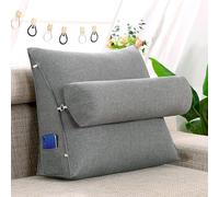 GYCS Wedge Reading Cushion for Sofa Support Wedge Pillow Triangular Reading Pillow Cushion & Adjustable Neck Wedge Pillow - Ideal Triangle Pillow for Back Support,fog gray,60 * 50 * 20cm