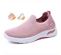 GYCS Womens Trainers Wide Orthopedic Sandals for Swollen Feet Slip on Running Walking Tennis Beach Shoes Lightweight Mesh Nursing Footwear Ladies Diabetic Slippers,Pink,40EU