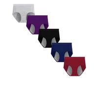 GYCS Womens Underwear Cotton Knickers High Waisted Stretchy Soft Ladies Full Briefs Women Multipack Pants 5 Pack (Must Wear with Pad Or Tampon),A,M