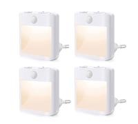 Gydcbhy 3000K Warm White Light Plug And Play Night Light Light Control Induction LED Eye Protection Night Light No Wiring Required Sleep Light Reading Light Cabinet Light Emergency Light 4 Pack