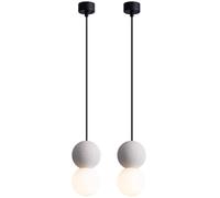 Gydcbhy Mini Kitchen Island Pendant Lights Set Of 2 Mid Century Style 3.94 In Globe Glass Hanging Light Fixtures With Adjustable Wire White Finish Suitable For Dining Kitchen