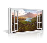 Gyderau Mountains Wall Decor Living Room 1 Piece Snowdonia National Park Wall Decor Living Room Baseball North Wales House Decor Posters and Prints Stretched and Framed Ready to Hang (16''Wx 24''H)