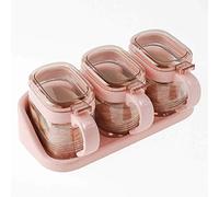 GYDHJSSJ Clear Seasoning Box, Pieces Clear Seasoning Storage Container for Spice Salt Sugar Cruet,Condiment Jars with Spoons (A M), 3360053031