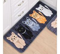 Gydthdeix Rectangle Cartoon Lovely Cats Kitty Pattern Mat Rug for Stairway Toilet Floor Bedroom Living Room Bathroom Kitchen Home Decoration Area