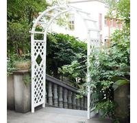 GYDUHYE Wooden Garden Arbor, Weatherproof Rose Archway Trellis For Climbing Plants, 1.2m 1.4m 1.6m 1.8m Heavy Duty Wedding Arch, Easy To Assemble(Size:140cm/55.1inch,Color:White)