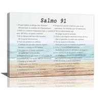 Gyeong Salmo 91 Wall Art Psalm 91 Wall Decor En EspañOl Para Pared Canvas Bible Verse Scripture Print Painting Christian Artwork Home Decorations for Living Room Office Church Bedroom 16"x12"
