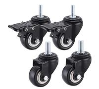 GYEQXKT 50mm Heavy Duty Swivel Castor Wheels Threaded Stem Trolley Wheels 4 Pcs M8 M10 M12 Smooth Wheel Rotation for Furniture & Equipment Durable & Versatile