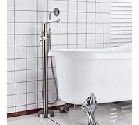 GYEQXKT Bathtub faucet Bathroom Bath Spout Shower Floor Mount Shower set Mixer Valve 1 2 Function Bathtub Filler Mixer Taps Nickle/Black/Chrome,brushed nickle A