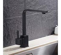 GYEQXKT Black Kitchen Vegetable Faucet - 360° Rotatable Double Handle Water Purification Stylish Seven-Letter Design for Easy Use and Modern Decor