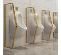 GYEQXKT Gold Wall Mounted Urinal Partition Waterproof Men's Urinal Divider with Stainless Steel Frame 4PCS Adult Urinal Baffles for Schools Shopping Malls & Public Restrooms