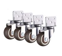 GYEQXKT L- Type Bracket Mute Wheels,4pcs Furniture for Coffee Table/Cabinet/Workbench/Trolley,Swivel Rubber with Brake,for Hard Floors/Parquet/or Stone Floor