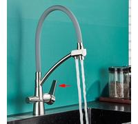 GYEQXKT Matte Black Kitchen Faucet with Dual Outlet, 360° Rotation, Pull Down Water Mixer Tap, Brushed Nickel Finish - Durable, Stylish, Easy to Install for Home & Restaurant Use