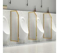 GYEQXKT Men's Urinal Partition 3pcs Translucent Glass s Wall Mounted Urinal Baffles for Public Restrooms Hotels Bathrooms Elegant Gold Design